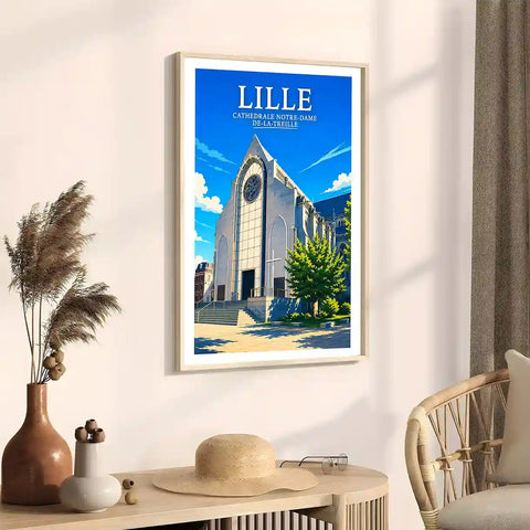 Affiche - Lille - Cathédrale Notre-Dame-de-la-Treille - affiche lille