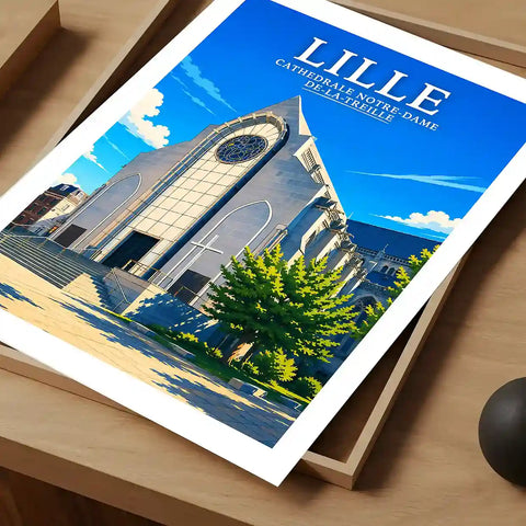 Affiche - Lille - Cathédrale Notre-Dame-de-la-Treille - affiche lille