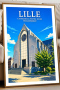 Affiche - Lille - Cathédrale Notre-Dame-de-la-Treille - affiche lille