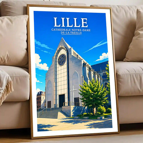 Affiche - Lille - Cathédrale Notre-Dame-de-la-Treille - affiche lille