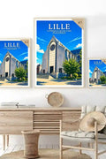 Affiche - Lille - Cathédrale Notre-Dame-de-la-Treille - affiche lille