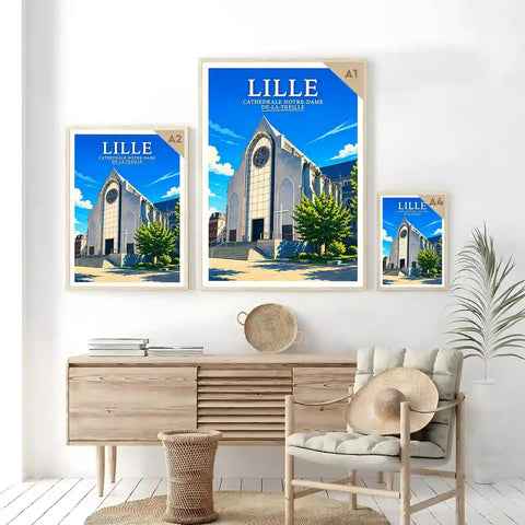 Affiche - Lille - Cathédrale Notre-Dame-de-la-Treille - affiche lille