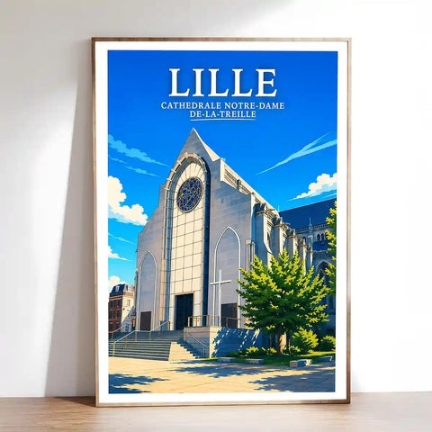Affiche - Lille - Cathédrale Notre-Dame-de-la-Treille - affiche lille