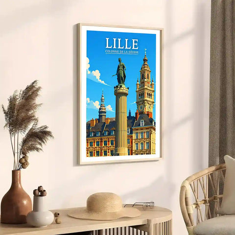 Affiche - Lille - Colonne de la Déesse - affiche lille