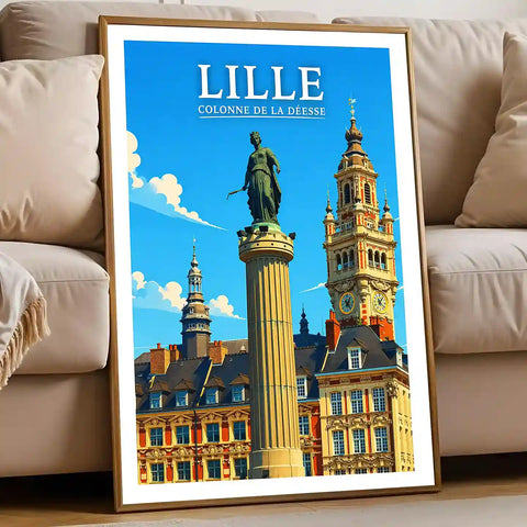 Affiche - Lille - Colonne de la Déesse - affiche lille