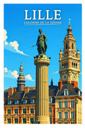 Affiche - Lille - Colonne de la Déesse - affiche lille