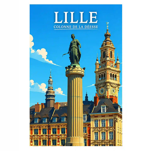 Affiche - Lille - Colonne de la Déesse - affiche lille