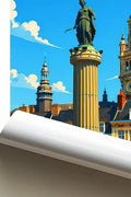 Affiche - Lille - Colonne de la Déesse - affiche lille
