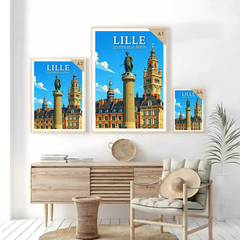 Affiche - Lille - Colonne de la Déesse - affiche lille