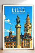 Affiche - Lille - Colonne de la Déesse - affiche lille