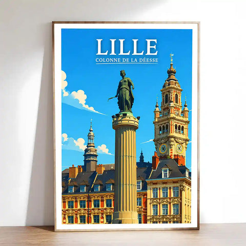 Affiche - Lille - Colonne de la Déesse - affiche lille