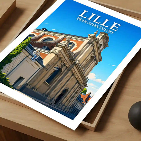 Affiche - Lille - Église Saint-Étienne - affiche lille