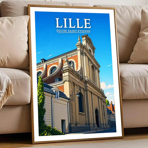 Affiche - Lille - Église Saint-Étienne - affiche lille