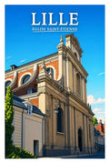Affiche - Lille - Église Saint-Étienne - affiche lille