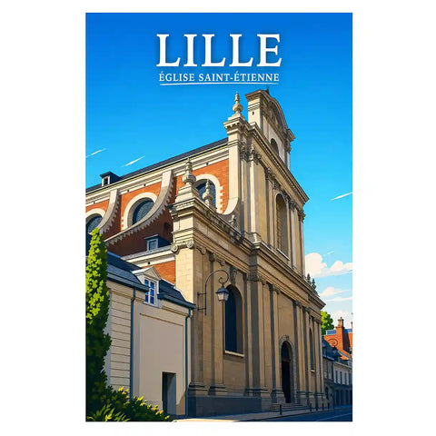 Affiche - Lille - Église Saint-Étienne - affiche lille
