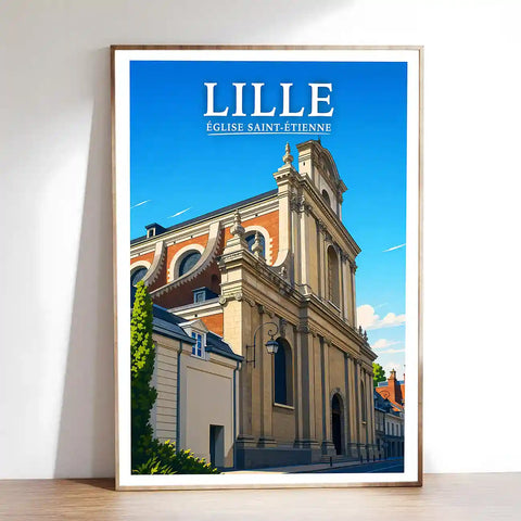 Affiche - Lille - Église Saint-Étienne - affiche lille