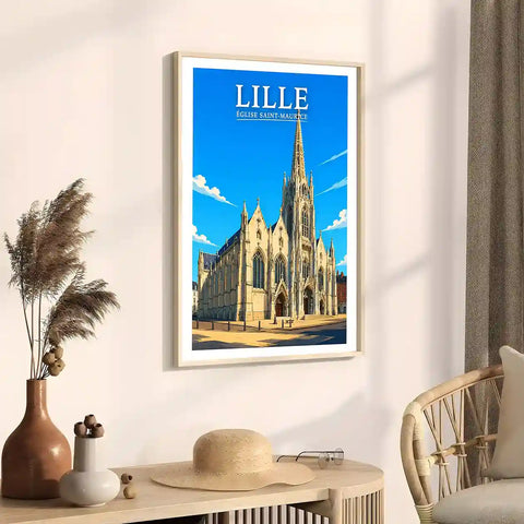 Affiche - Lille - Église Saint-Maurice - affiche lille