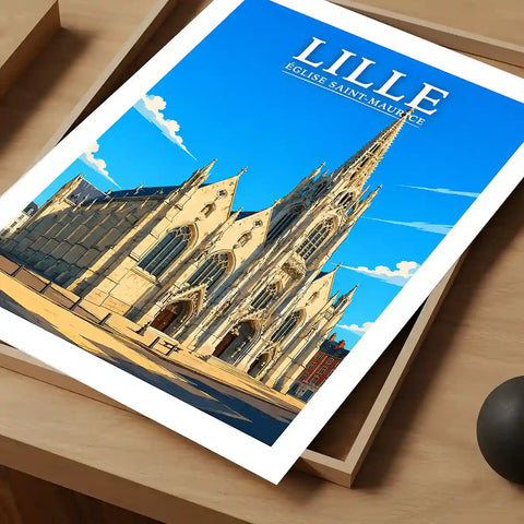 Affiche - Lille - Église Saint-Maurice - affiche lille