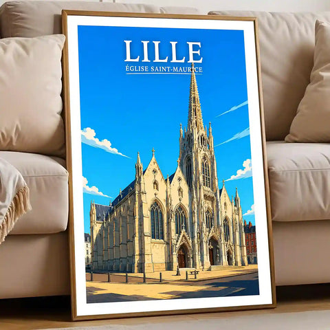 Affiche - Lille - Église Saint-Maurice - affiche lille
