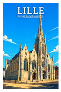 Affiche - Lille - Église Saint-Maurice - affiche lille
