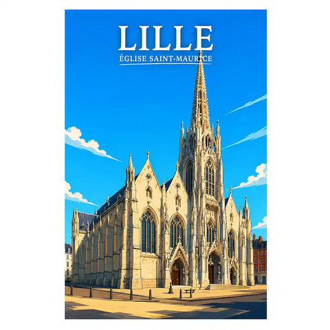 Affiche - Lille - Église Saint-Maurice - affiche lille