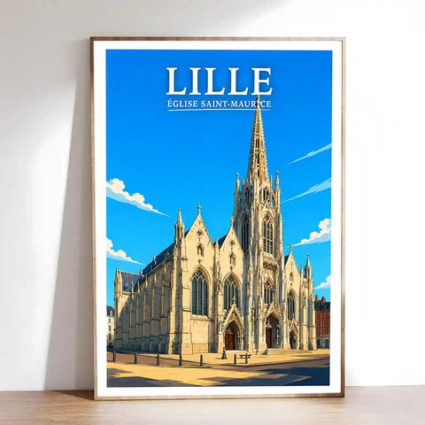 Affiche - Lille - Église Saint-Maurice - affiche lille