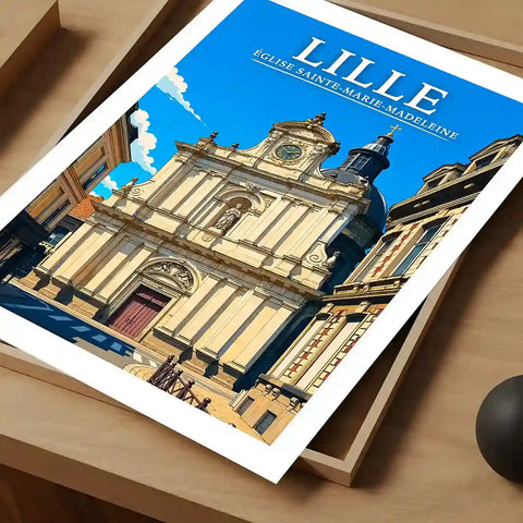 Affiche - Lille - Église Sainte-Marie-Madeleine - affiche lille