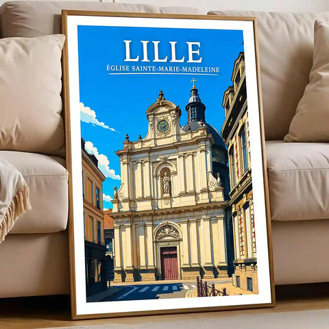 Affiche - Lille - Église Sainte-Marie-Madeleine - affiche lille