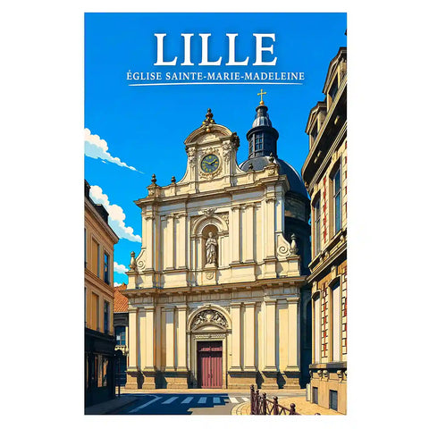 Affiche - Lille - Église Sainte-Marie-Madeleine - affiche lille