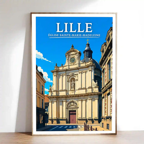Affiche - Lille - Église Sainte-Marie-Madeleine - affiche lille