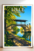 Affiche - Lille - Le Pont Napoléon - affiche lille