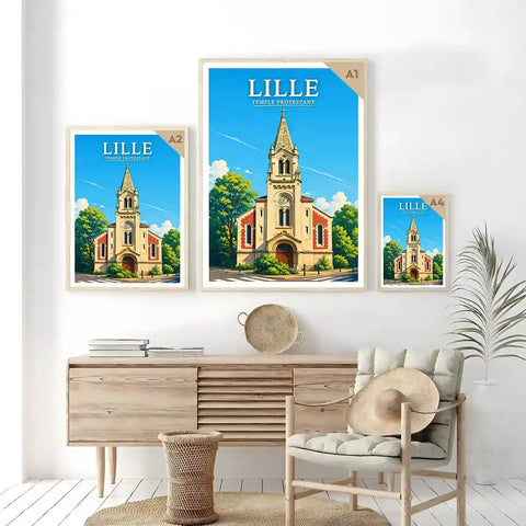 Affiche - Lille - Temple Protestant - affiche lille