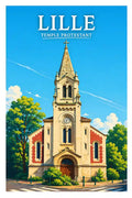 Affiche - Lille - Temple Protestant - affiche lille