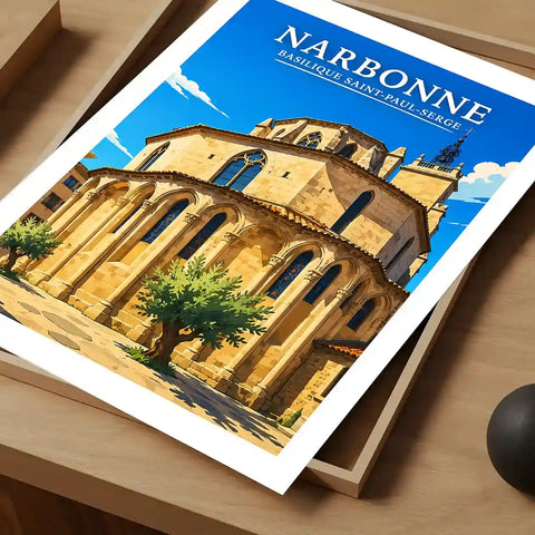 Affiche - Narbonne - Basilique Saint-Paul-Serge