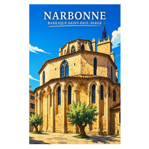 Affiche - Narbonne - Basilique Saint-Paul-Serge