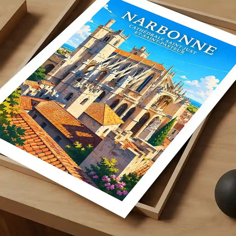 Affiche - Narbonne - Cathédrale Saint-Just et Saint-Pasteur