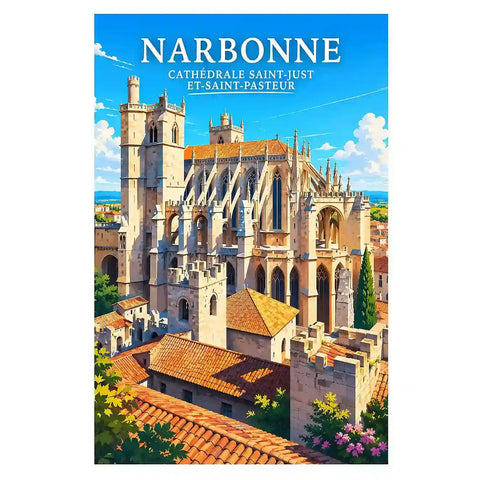 Affiche - Narbonne - Cathédrale Saint-Just et Saint-Pasteur