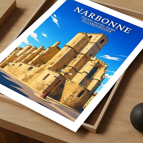 Affiche - Narbonne - Église Notre-Dame-de-Lamourguier - affiche narbonne