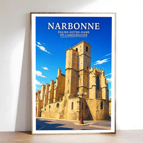 Affiche - Narbonne - Église Notre-Dame-de-Lamourguier - affiche narbonne