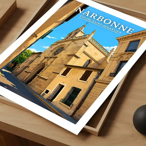 Affiche - Narbonne - Église Saint-Sébastien - affiche narbonne