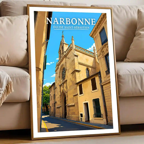 Affiche - Narbonne - Église Saint-Sébastien - affiche narbonne