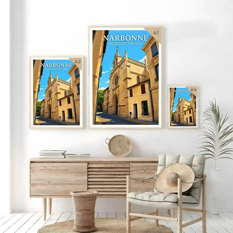 Affiche - Narbonne - Église Saint-Sébastien - affiche narbonne