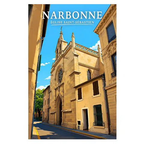 Affiche - Narbonne - Église Saint-Sébastien