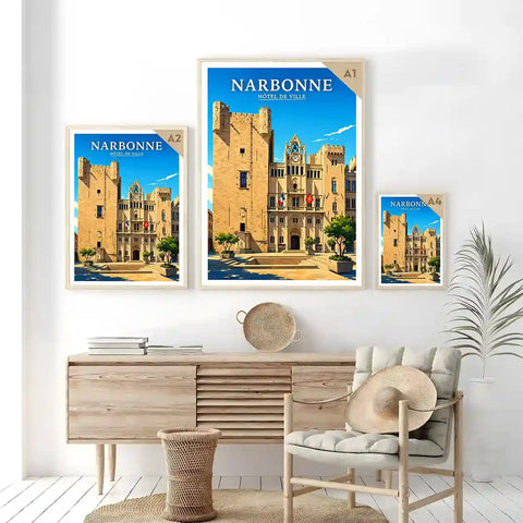 Affiche - Narbonne - Hôtel de Ville - affiche narbonne