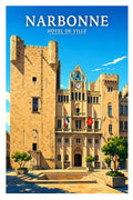 Affiche - Narbonne - Hôtel de Ville - affiche narbonne
