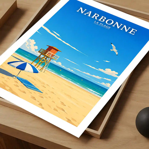 Affiche - Narbonne - La Plage
