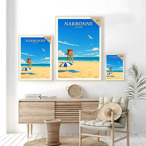 Affiche - Narbonne - La Plage