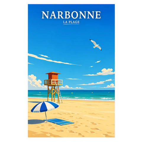 Affiche - Narbonne - La Plage