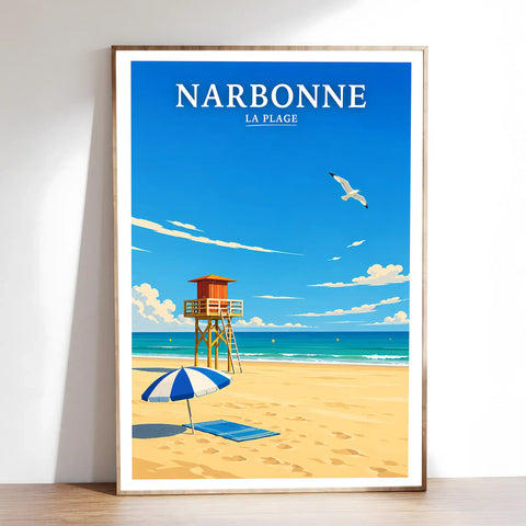 Affiche - Narbonne - La Plage