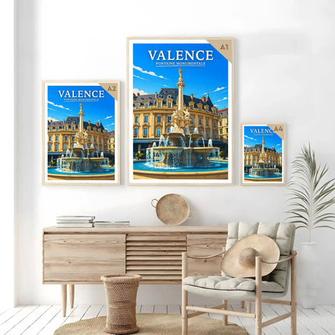 Affiche Valence Fontaine Monumentale